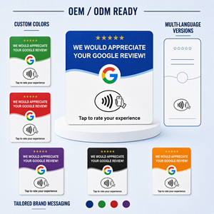 Base de acrílico de 12 cm para tarjetas de reseñas de Google, NFC213, impermeable, 13.56MHz, para reseñar con un toque, adhesivo, OEM/ODM, personalizado, RTS en stock - Product Image 5