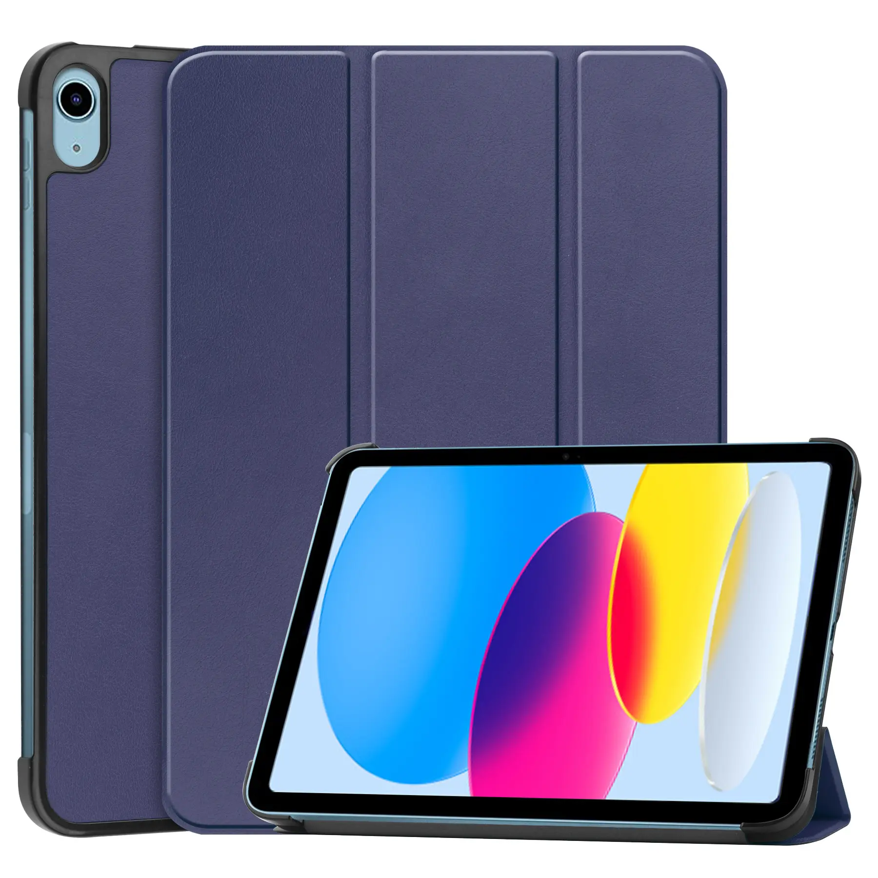 Trifold Folio Lipat Berdiri Magnetic Slim Fit Smart Flip Cover Kulit Tablet Kasus untuk iPad 10 2022 10.9 Inci