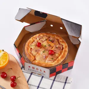 Fabrika özelleştirilmiş çevre koruma sekizgen şekilli Kraft Pizza karton kutu