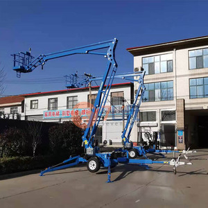 Cesta giratoria de 16m y 18m, plataforma elevadora de trabajo aérea eléctrica hidráulica, orugas ajustable, Araña, camioneta, camión, elevador de pluma - Product Image 5