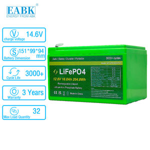 Batería LiFePO4 de 12V y 16Ah para patinete eléctrico, almacenamiento en el hogar, estación de energía, batería portátil de fosfato de litio con más de 3000 ciclos - Product Image 1