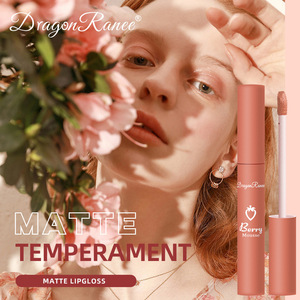 DragonRanee Private Label Strawberry Lip Glaze Velvet Matte Lip Gloss Waterproof Long-lasting Misty Finish Lip Tint <strong>Wholesale</strong> - Product Image 4