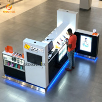 Kiosco Personalizado para Centro Comercial, Kiosco para Tienda de Teléfonos Móviles, Exhibidores de Teléfonos Celulares con Iluminación LED para Tiendas Minoristas
