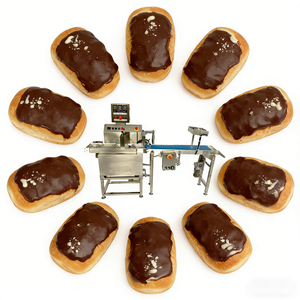Linea di ricopertura automatica completa per cioccolato da 15 kg/batch su piccola scala per torte, ciambelle, tortini e wafer con tunnel di raffreddamento - Product Image 1