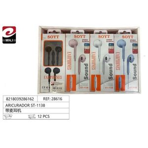 Auricolari Soyt con microfono, suono stereo, cuffie in-ear, confezione da 12 pezzi - Product Image 1