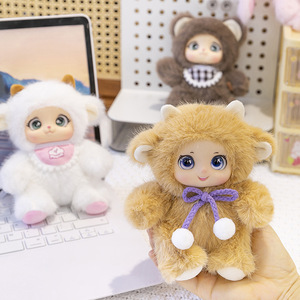 Kawaii Soft Toys Animals Vinyl Face Plush Keychain Rabbit Bear Giant Panda Gift for Animal Enthusiasts Kid Hang Bag