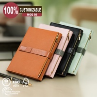 Organisateur de bureau A5, design original, articles cadeaux sur mesure, poche zippée de luxe, bloc-notes détachable avec blocage RFID personnalisé