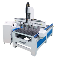 Máquina CNC de tallado de madera rotativa de 4 ejes y cabezales múltiples 3D