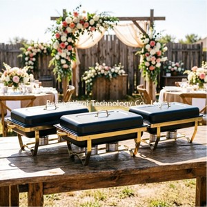 Plat de Présentation Commercial Pliable Noir et Or de Luxe 9L pour Mariages Modernes, Cafés et Événements Haut de Gamme – Maintien au Chaud des Aliments - Product Image 3