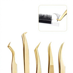 Pinzas para Cejas DANTRIC IMPLANTS con Punta Dorada, Juego de Pinzas de Precisión de Acero Inoxidable Duradero y de Lujo para Cejas - Product Image 2