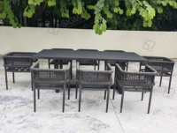 Ensemble de salle à manger pour meubles en fonte d'aluminium Ensemble de salle à manger pour l'extérieur Table et chaises de style moderne Mobilier d'extérieur Chaises de jardin