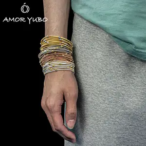 AmorYubo 저렴한 작은 구슬 스트레치 Boho 팔찌 여성 보석 세트 다채로운