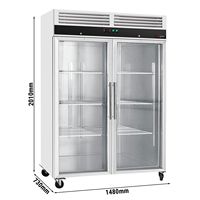 Congelador Vertical Gastro Reach-In GGM de Acero Inoxidable, Modelo ECO-1200L, Capacidad de 1200L, Puertas Dobles, -18°C a -30°C, Modo Eco, 1 Año de Garantía