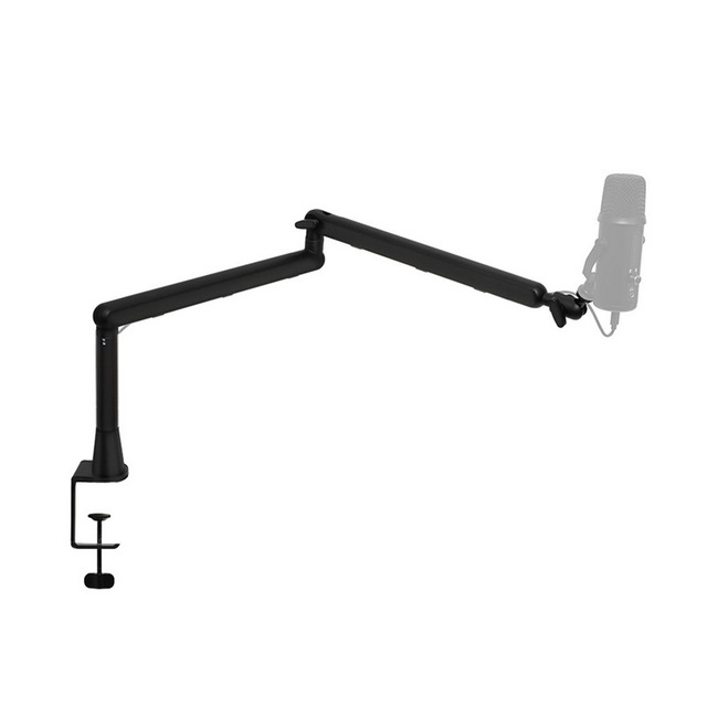 Microphone Boom Arm Low Profile Adjustable Stick Microphone Arm Stand with Desk Mount Clamp Screw Adapter Cable Management Mic