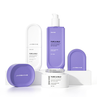Luxe 30ml 50ml 100ml Capsule Forme Carrée Verre Corps Soins de La Peau Crème Lotion Bouteille Conteneur et Emballage Ensemble