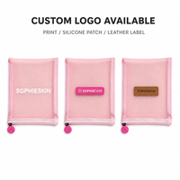 Pochette de toilette en nylon maillé pour bébé avec logo personnalisé, fermeture éclair en silicone, organiseur de pinceaux et de cosmétiques, sac de voyage
