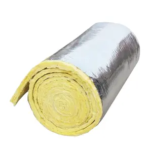 Fiber Glass Wool Insulation Rolls With Paper For Wall And Roof Heat Insulation