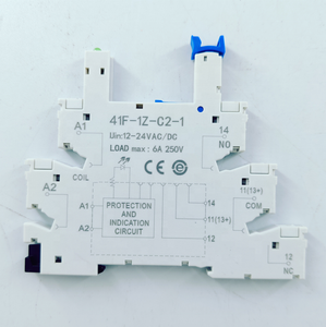 Тонкий релейный разъем 41F катушка 24V 12V 6A SPDT DIN рейка 41F-1Z-C2-1 релейный модуль - Product Image 2