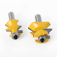 Mèches à double cannelure 1/2in ou 12mm ou 8mm à queue ronde pour toupie à rainure en V Frame Edge Tenon Joint Cutter Floor and Splicing Knife