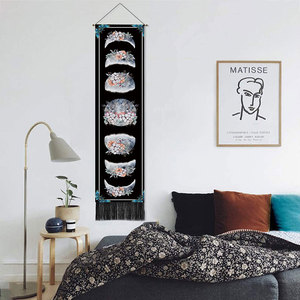13*51 pollici Moon Phase Arazzi Appeso A Parete, pieno Ciclo di Crescita della Luna Banner Arazzo Da Parete In Cotone E Lino di Arte Della Parete - Product Image 4