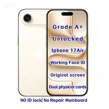 Wholesale iPhone 17 Air 1TB Light Gold Original Smartphone 5G A19 Pro Super Retina XDR Factory Supplier Bulk Stock