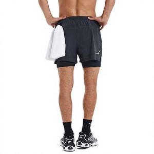 Men's <b>Black</b> Quick Dry Bermuda Shorts With Zippered Pockets Elastic Waist Casual Sport <b>Pants</b> - Product Image 3