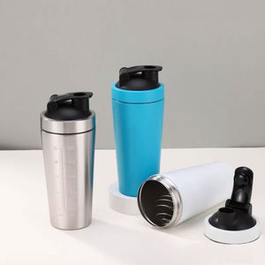700ML 304 Stainless Steel Vacuum Insulated Reusable Thermos Protein Shaker Cup Double Wall Seal <b>Shake</b> <b>Bottle</b> GYM Fitness Handle - Product Image 3