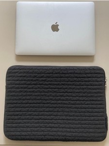 Quilted Cotton Laptop Sleeve Case, Protective Zipper <b>Tech</b> Pouch, Korean Ins Style Cross-border Blogger Laptop <b>Bag</b>. - Product Image 2