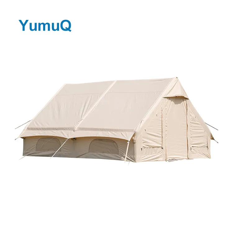 YumuQ 3-5 kişi 12 Oxford kumaş 4 sezon 3*4m 4*4m tuval fabrika şişme kabin duvar çadır glacamping kamp