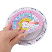 Calculateur de grossesse portable moderne en PVC rond médical personnalisé OEM, roue de date d'accouchement