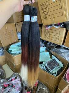 Estensione dei capelli intrecciati Jumbo di colore sintetico Ombre 24-82 pollici logo personalizzato scatola all'uncinetto treccia Bulk capelli intrecciati Pre allungati - Product Image 5
