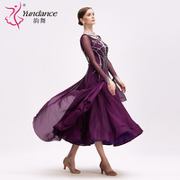 B-24159 violet Satin en mousseline de soie salle de bal robe de danse de haute qualité nouveau strass Standard Performance porter longue salle de bal