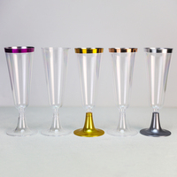 Vaisselle personnalisée, gobelets en plastique transparents jetables, couleur champagne