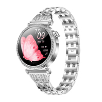 Montre connectée TKYUAN, écran HD 1,27 pouces, commande vocale intelligente IA, numérotation Bluetooth, surveillance de la fréquence cardiaque, montre connectée pour femmes