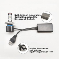 Phare de moto LED AM6 H4, phare antibrouillard pour moto, ampoules Hi Lo AC/DC pour accessoires de moto