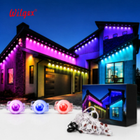 Luces Inteligentes Permanentes para Aleros Exteriores, Cambio de Color RGB, Impermeables IP67, Control Dual por Aplicación y Control Remoto, Sincronización con Música, Garantía de 5 Años
