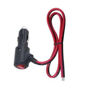 Heavy-Duty 18AWG 10A Male Plug Cigarette Lighter Adapter Power Supply Cord with 2ft / 0.6m Cable Wire