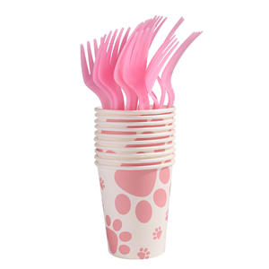 Juego de Vajilla Desechable de Papel con Diseño de Huellas de Perro para el Día del Niño, Graduación, Fiestas de Cumpleaños al Aire Libre de Primavera - Product Image 4