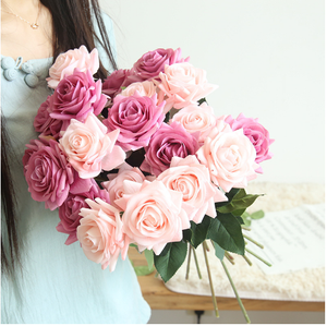 Fleurs artificielles artificielles, fleur de rose de mariage, tige unique de 42.5cm pour décoration intérieure de mariage, 1 pièce - Product Image 3