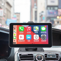 Autoradio portable HD 7 pouces sans fil avec écran tactile CarPlay, lecteur MP5, placement sur tableau de bord, GPS intégré, Android Auto, mains libres