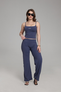 Ensemble de sport <span class=keywords><strong>et</strong></span> <span class=keywords><strong>yoga</strong></span> pour femme - Pantalon droit respirant à taille élastique <span class=keywords><strong>et</strong></span> débardeur - Product Image 4