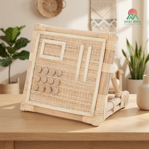 Natural rattan toy checkout counter for children; pretend play shop toy for kids.<b>Foldable</b> Rustic Design for Pretend Play - Product Image 3