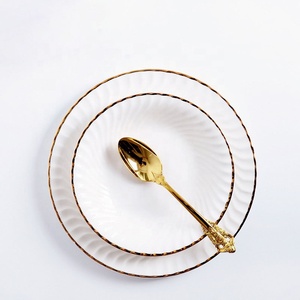 European-style Phnom Penh Bone China Dinner Plate Flat Steak Plate Cutlery <b>for</b> Home Restaurant Plate - Product Image 1