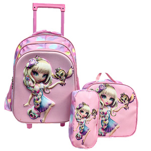 Nuova Valigia Trolley con Ruote Fisse per Scuola Elementare, Borsa Principessa da Corsa in Tessuto Oxford, Ultra-leggera e di Grande Capacità - Product Image 5