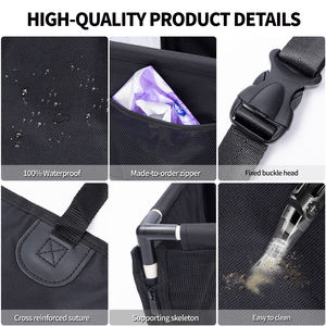 Funda de Asiento de Coche para Perro Oxford Negra de Lujo, Antideslizante, Ecológica, de Algodón, Fácil de Limpiar, Alfombrilla para Mascotas - Product Image 3