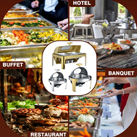 Ensemble de chauffe-plats pour buffet, usage commercial et domestique, en acier inoxydable, chauffage au gaz, facile à nettoyer, équipement de restauration