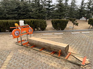 Scierie portative RS18G - Machine de découpe du bois automatique pour la ferme et la foresterie |   Scie à ruban compacte horizontale avec moteur à essence - Product Image 2
