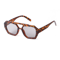 4458 Nouveautés Vente en Gros Lunettes de Soleil Tendance en Plastique Personnalisées Double Pont Femme Homme Lunettes de Soleil avec Étiquette