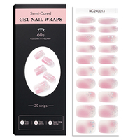 Autocollants pour ongles en gel semi-durcis style coréen printemps-été, motifs papillons et fleurs scintillants, wraps pour ongles en gel UV, personnalisables OEM, vente en gros