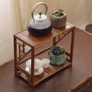 Estante para Té de Bambú Phoenix Eye, Hecho a Mano, Soporte para Set de Té, Accesorio para Ceremonia del Té, No Plegable - Product Image 1